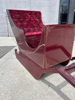 unique carriage buggy sleigh sled velvet seat