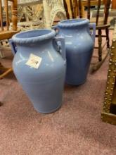 Pair of large pottery crock floor vases marked USA