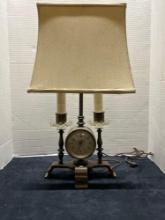 antique Telechron clock and lamp candles