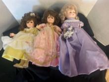 3 vintage royal house dolls with original clothes