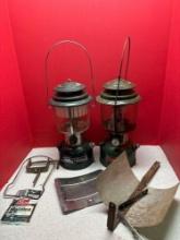 vintage Coleman lanterns and accessories model 220 J model 290