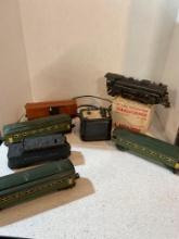 Lionel 027 Train set. Engine, 2 Pullman cars, 1 observation, 2 transformers etc