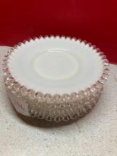 6 Fenton white silver crest salad dessert plates