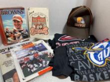 Sports memorabilia includes Gladiators and Cavaliers shirts, Browns hat, etc and misc DC and Marvel