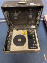 Vintage suitcase Columbia turntable stereo as is