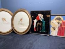 vintage framed artwork and photos