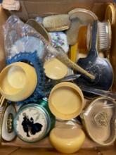 powder/ trinket boxes, mirrors, brushes etc