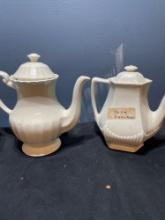 teapots including WM Adam?s & sons teapot J&G Meakin teapot, cream pitcher and cups, Amphora Cherub