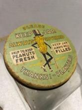 antique planers Mr. peanut store jar display