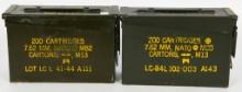 Lot of Two Military Metal Ammo Cans