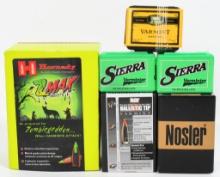 (6) various Bullets Sierra, Nosler, Hornady,Varmin