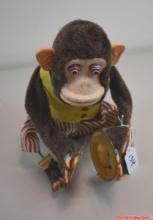 Battery Operated Monkey Cymbal Clapping Toy Made In Japan Vintage Stands Approx 10" Tall Non-Working
