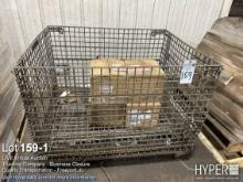 Wire basket w/ 4 cases covid test kits