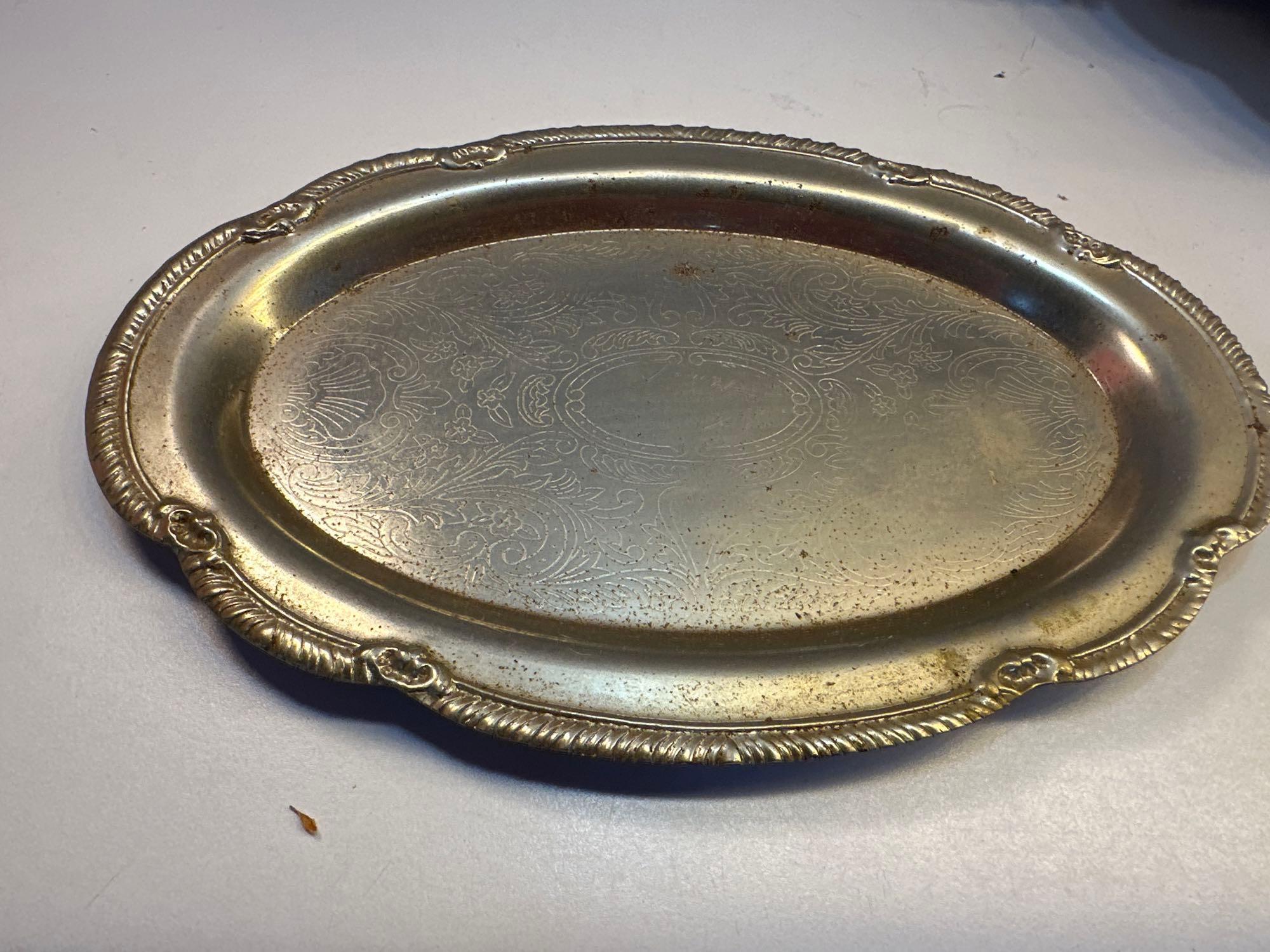 Silver Serving Tray, Silver Plated Tray , Gold Plated Platter