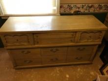 Vintage Mid Century Blonde Dresser