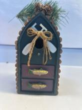 Wooden Fishing 2 Drawer Bird House