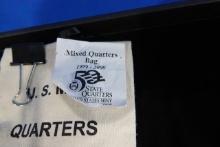 UNCIRCULATED 1999-2000 MIXED QUARTERS, BAG U.S MINT QUARTERS $25 BAG