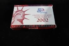 2002 U.S MINT SILVER PROOF SET W/BLUE PROOF MINT BOX