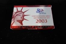 2003 U.S MINT SILVER PROOF SET W/BLUE PROOF MINT BOX (X9)