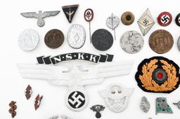 WWII GERMAN NSKK, HJ, & NSDAP BADGES & PINS