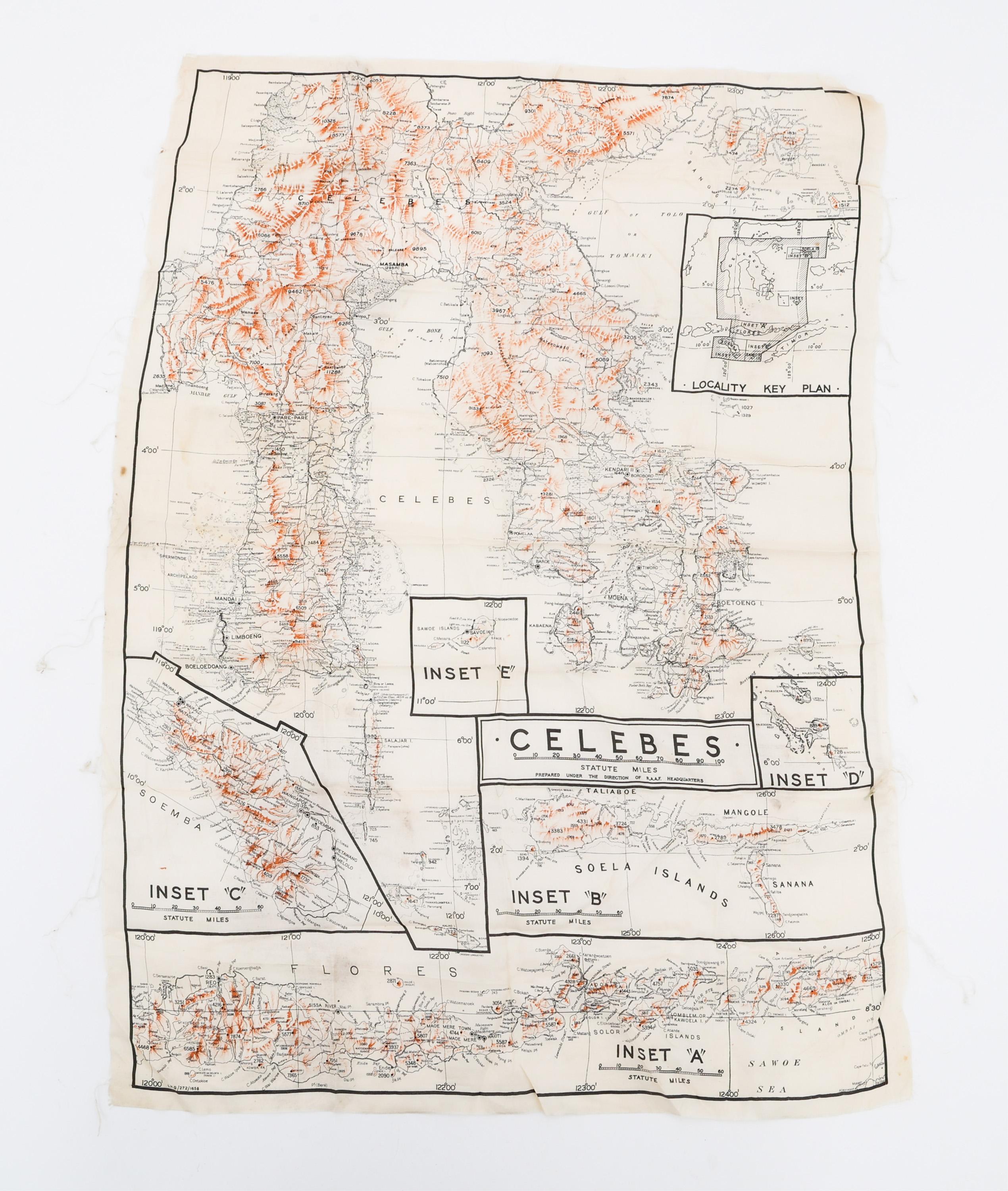 WWII USAAF, USN & RAAF CLOTH ESCAPE & EVASION MAPS