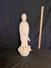 Porcelain Kuan Yin White Standing Budda Statue