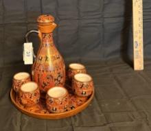 Cuzco Peru Clay Ceramic Cups & Pitcher