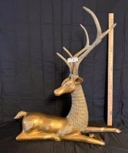 Mid Century Modern Sarreid Large Brass Deer