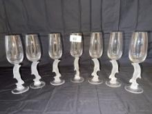 Crystal Champagne Dolphin Glasses