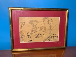 Framed Japanese Print After Toba Sojo