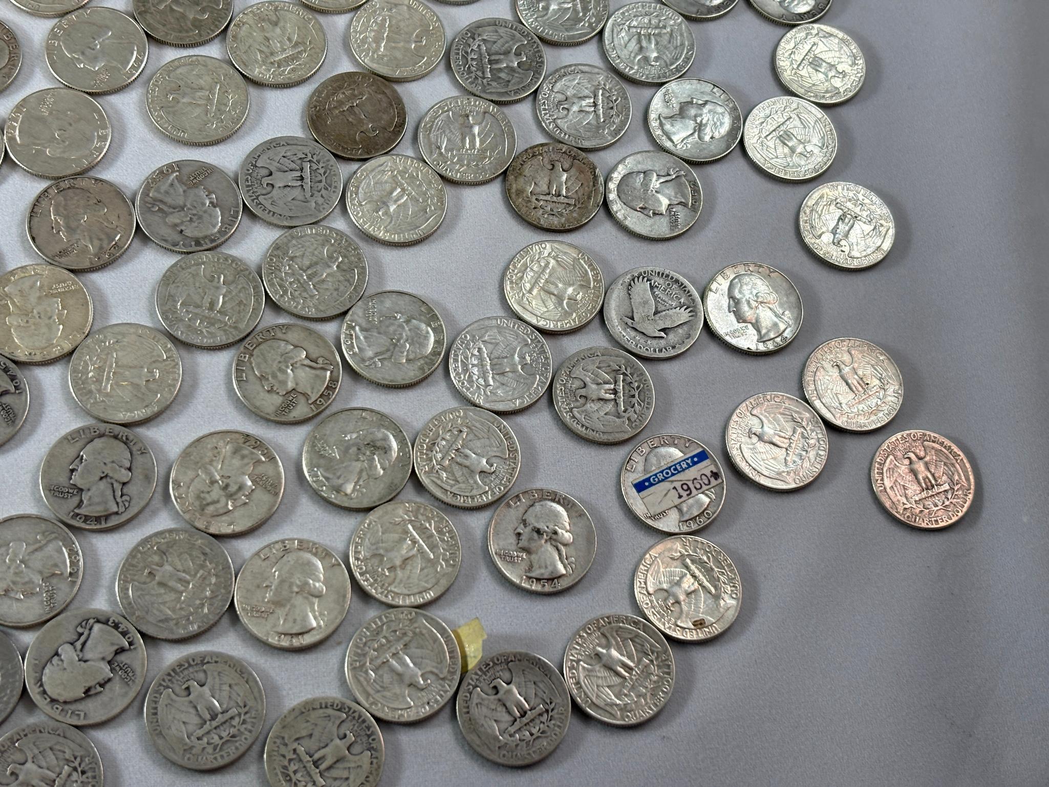 Huge Lot of 348 Silver US Quarter Coins