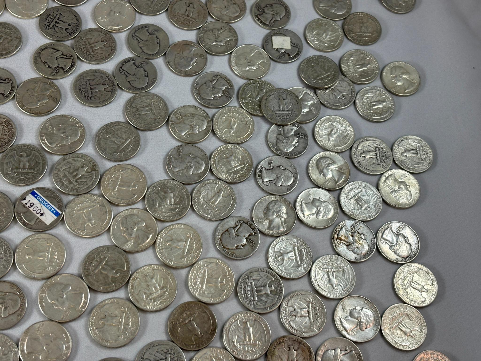 Huge Lot of 348 Silver US Quarter Coins