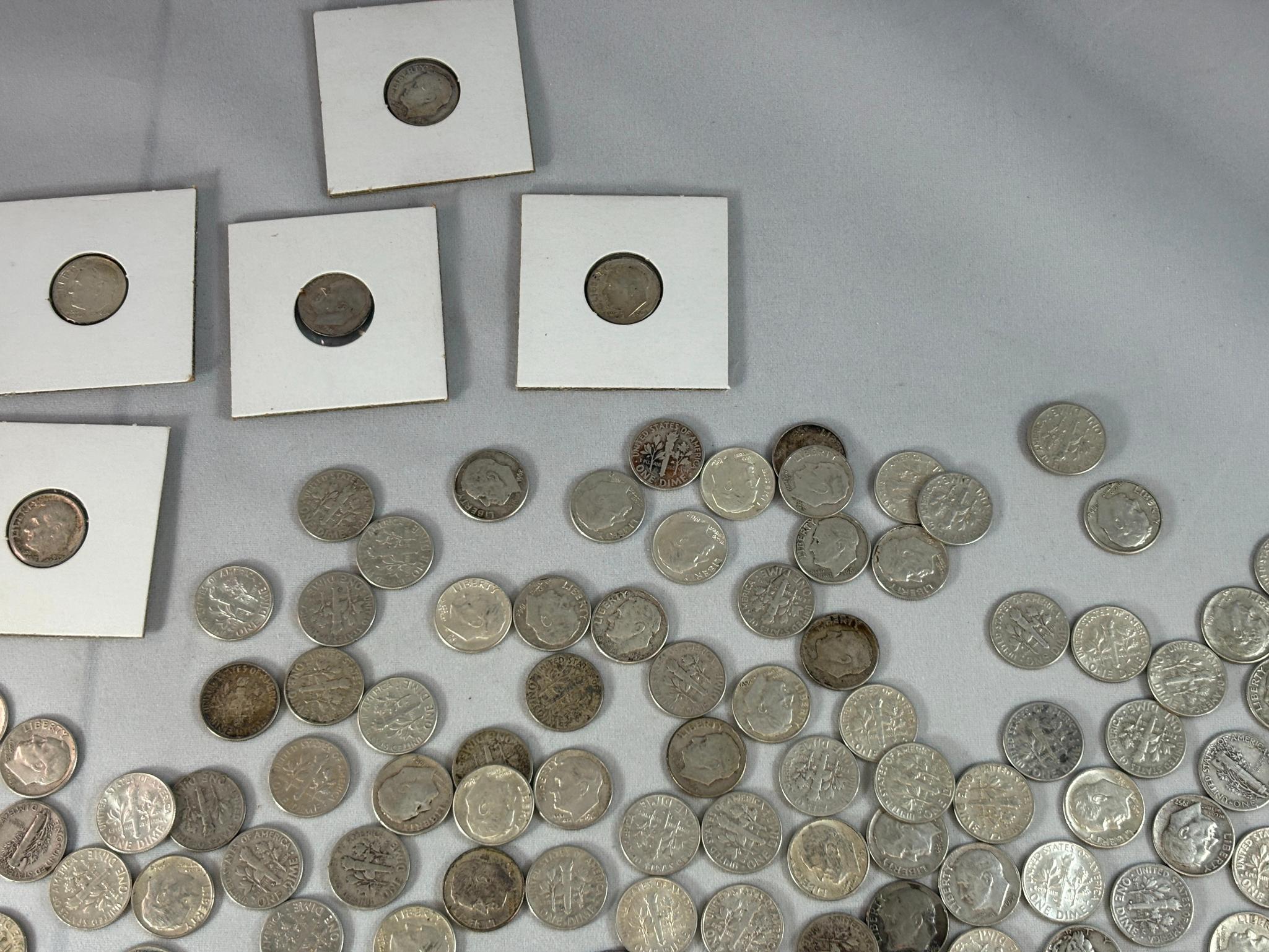 Huge Lot of 335 Mercury & Roosevelt Dimes ALL SILVER 64 or Earlier