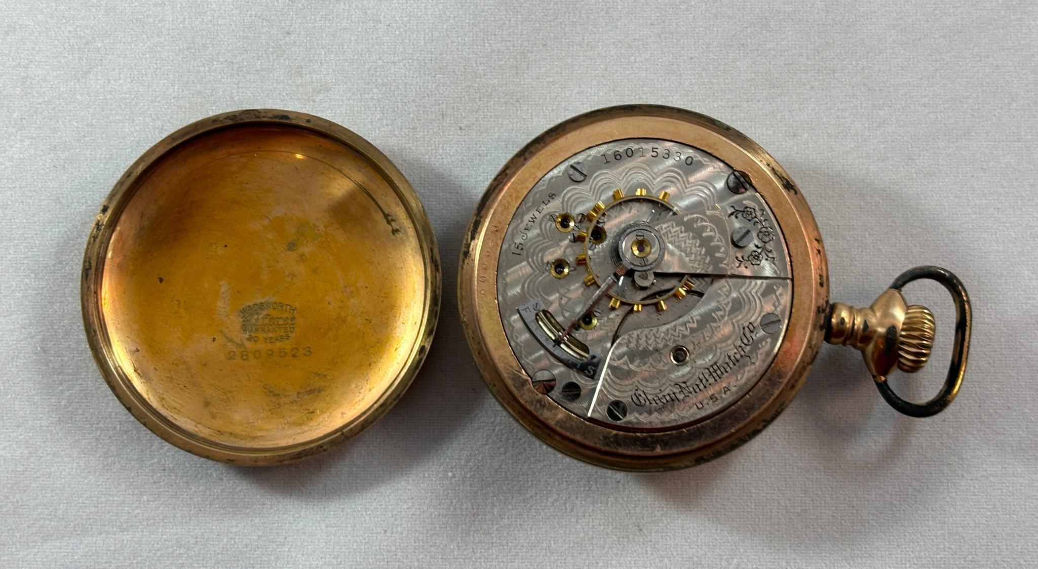 Two Gold Filled Pocket Watches 18 size Dueber Grand 18 Size Elgin