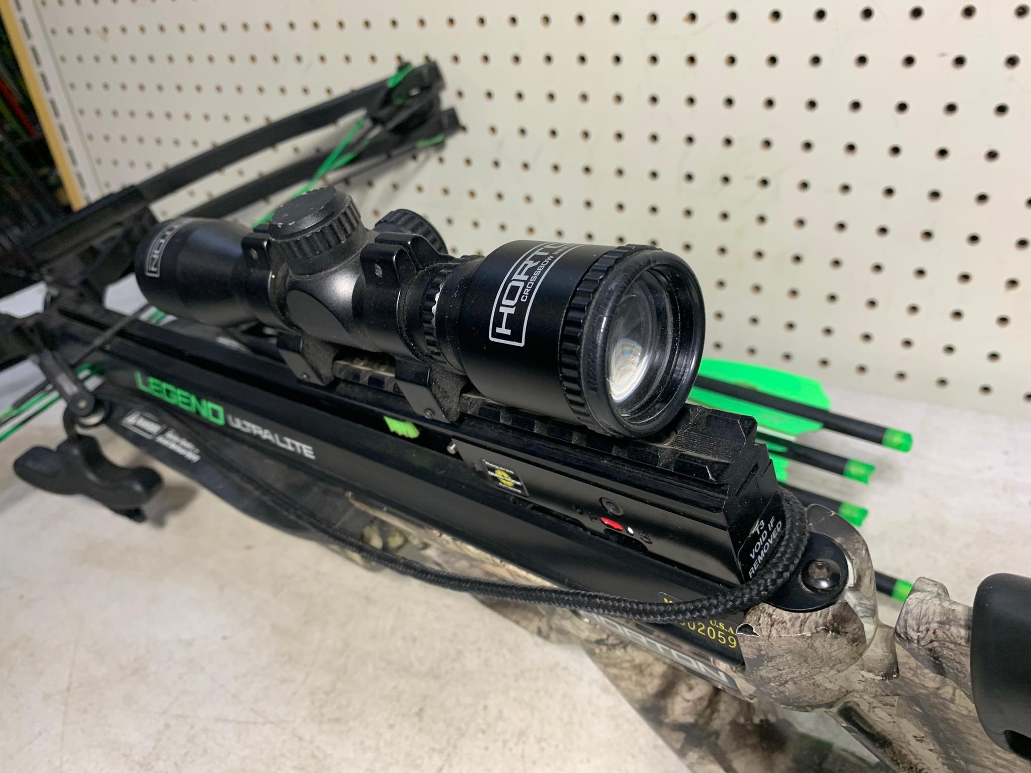 Horton Legend Ultra Lite Crossbow with Horton Scope and Arrow Accessories and Soft Case