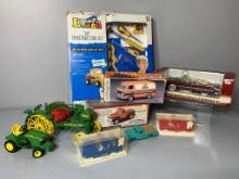 Group of Vintage Diecast and Boys Tool Kit