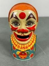J. Chein Tin Lithograph Clown Bank