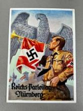Nazi German Propaganda Postcard - Hitler Youth Trumpeter at 1936 NSDAP Reich Party Rally Nuremberg