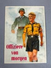 WWII Nazi Germany Propaganda Postcard Hitler Youth HJ