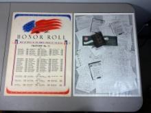 WWII Poster Lot Buick Motor Division Honor Roll & Letters Home from Buick Employees