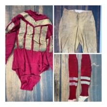 1920's Early Ohio State University Football Uniform: Friction Jersey, Used Pants and Stockings