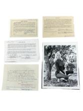 Pin-Up Photographer Bunny Yeager Contracts and Autograph.