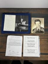 Vintage Olivia De Havilland Ephemera Including Signed Photo with COA and Other Papers