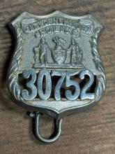 Antique City of New York Police Officer Badge