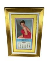 Framed 1958 Pin-Up Advertising Calendar