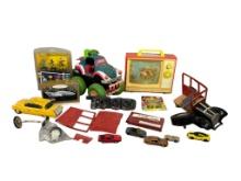 Large Lot of Vintage Toys; Fisher Price TV, X-Men, Cars, and More