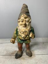 Antique Cast Iron Garden Gnome Doorstop Maybe Hubley Unsigned