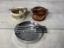 Group of 3 Vintage Chase Metals Drum and Golf Ash Receivers