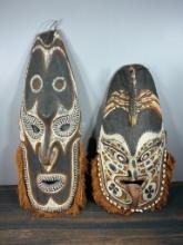 Two Vintage Tribal Masks Papua New Guinea