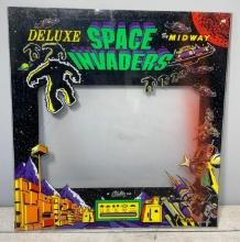 Vintage Bally Deluxe Space Invaders Arcade Game Pinball Top Glass